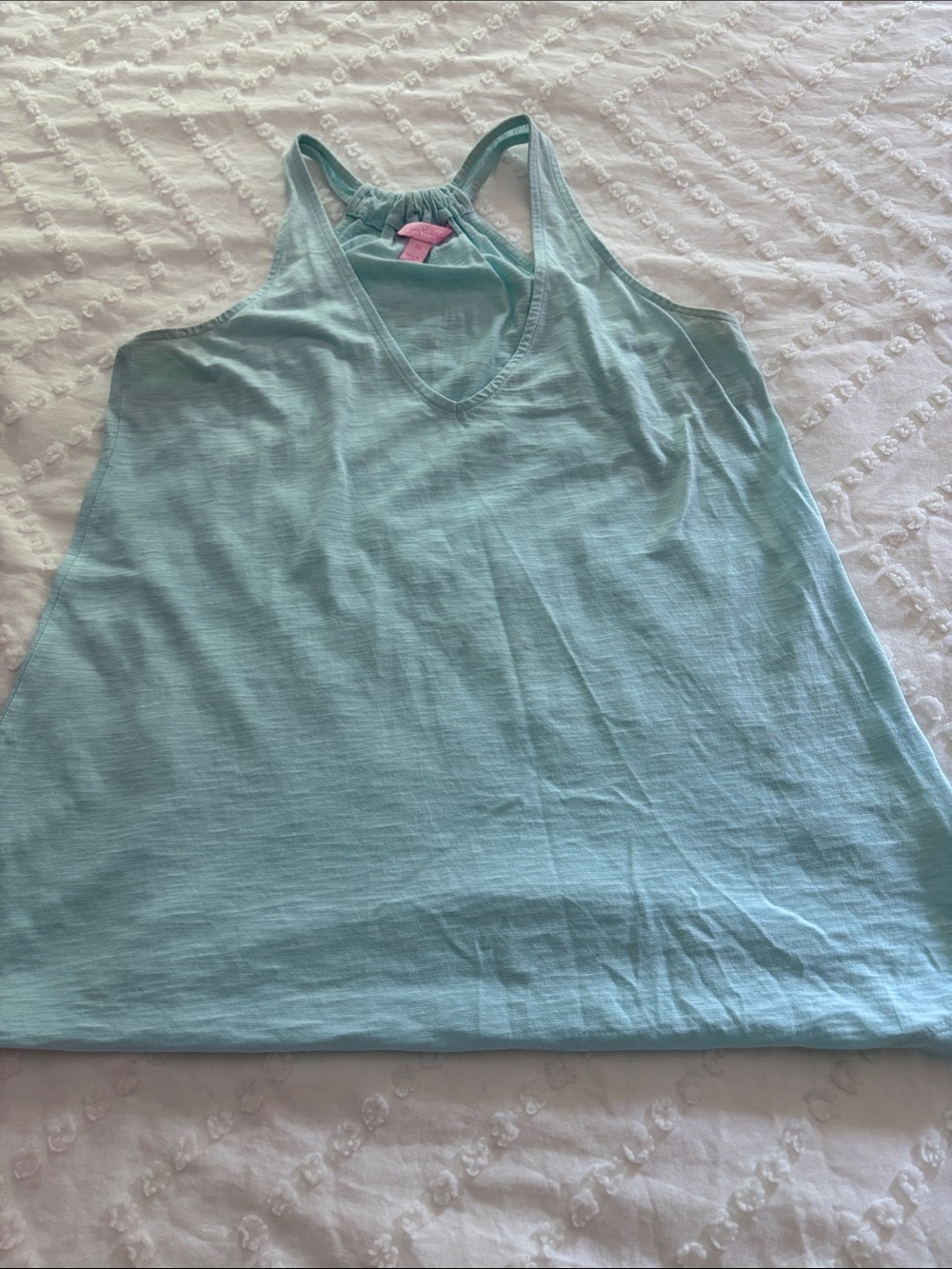 Lilly Pulitzer Light Aqua V-Neck Racerback Tank